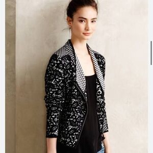 Anthroplogie Moth Moto Jacket Cotton Blend